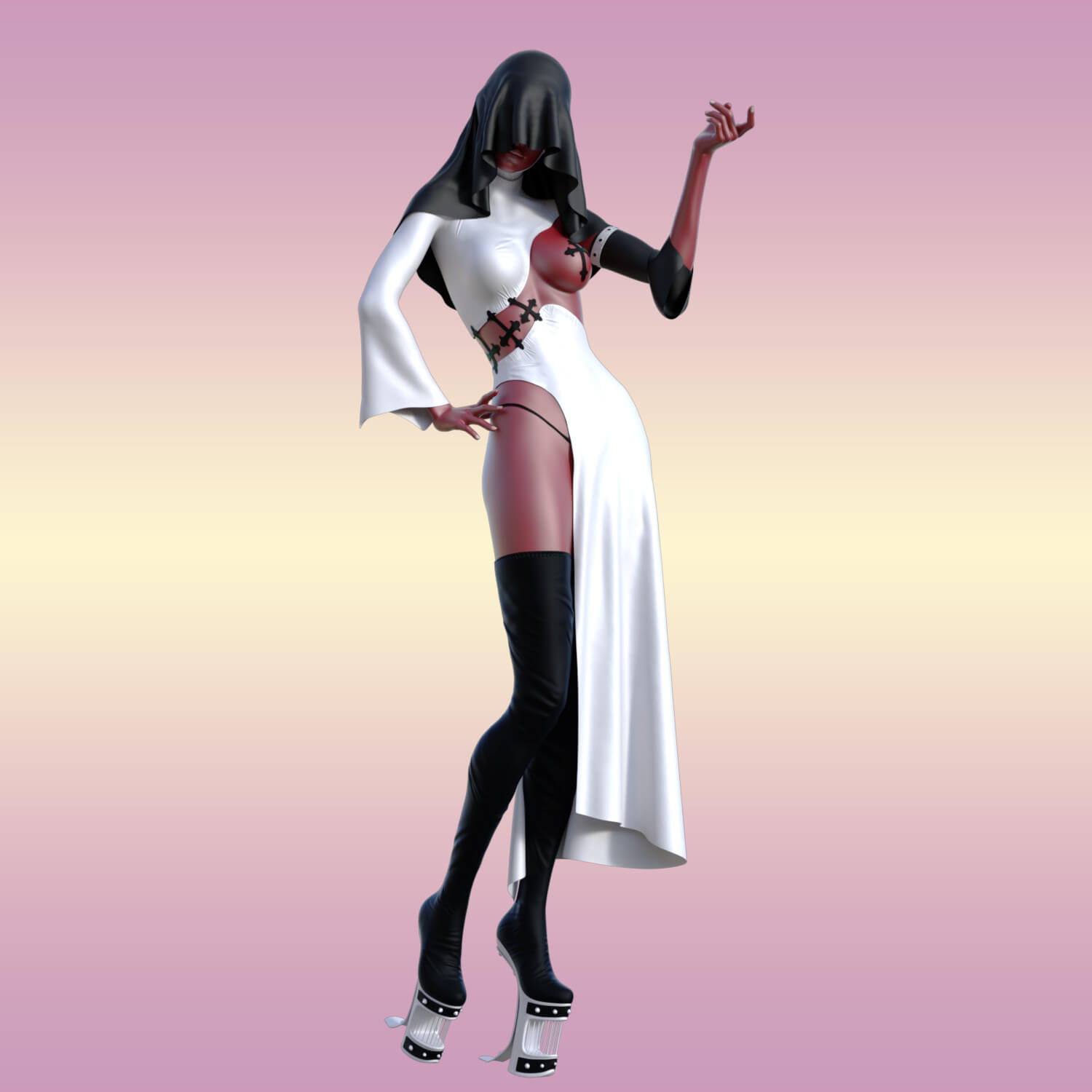 Dforce Sexy Dark Nun Suit For Genesis Female Free Daz D Models