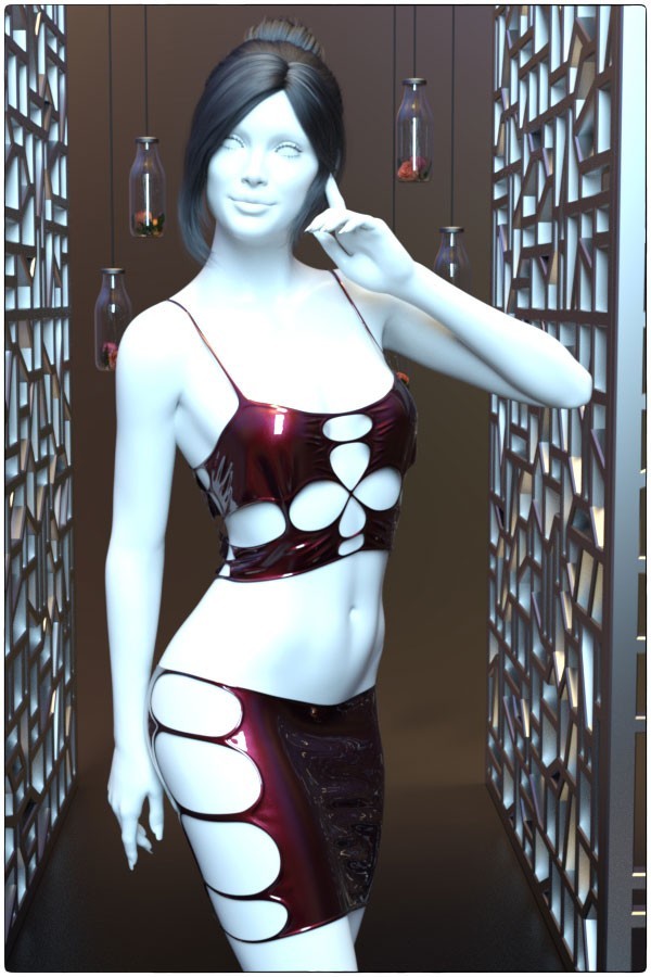 Sexy Lingerie Choker & Panties for G8.1f & G8f 3D Figure Assets