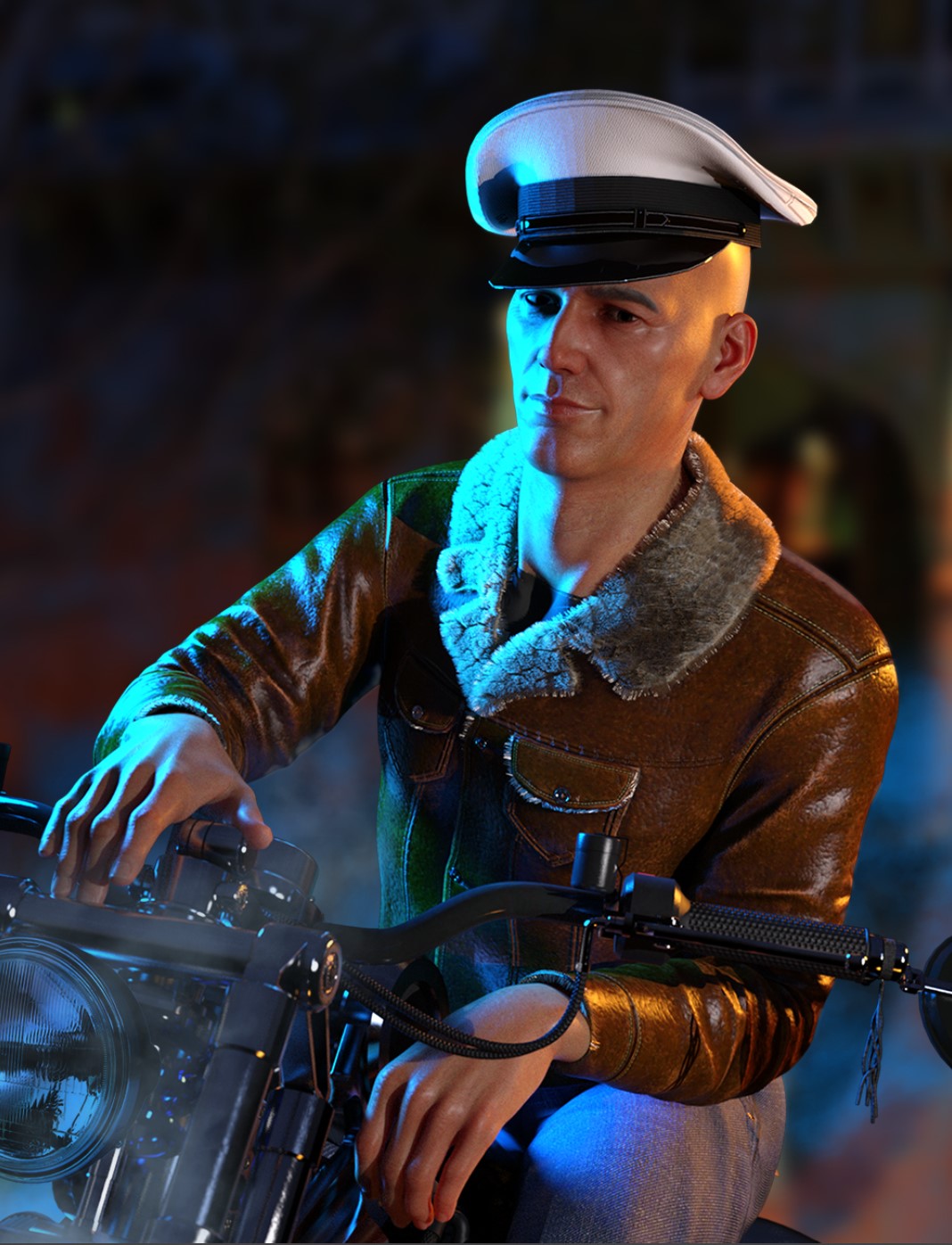Bomber Jacket and Cap for Genesis 8 and 8.1 Males