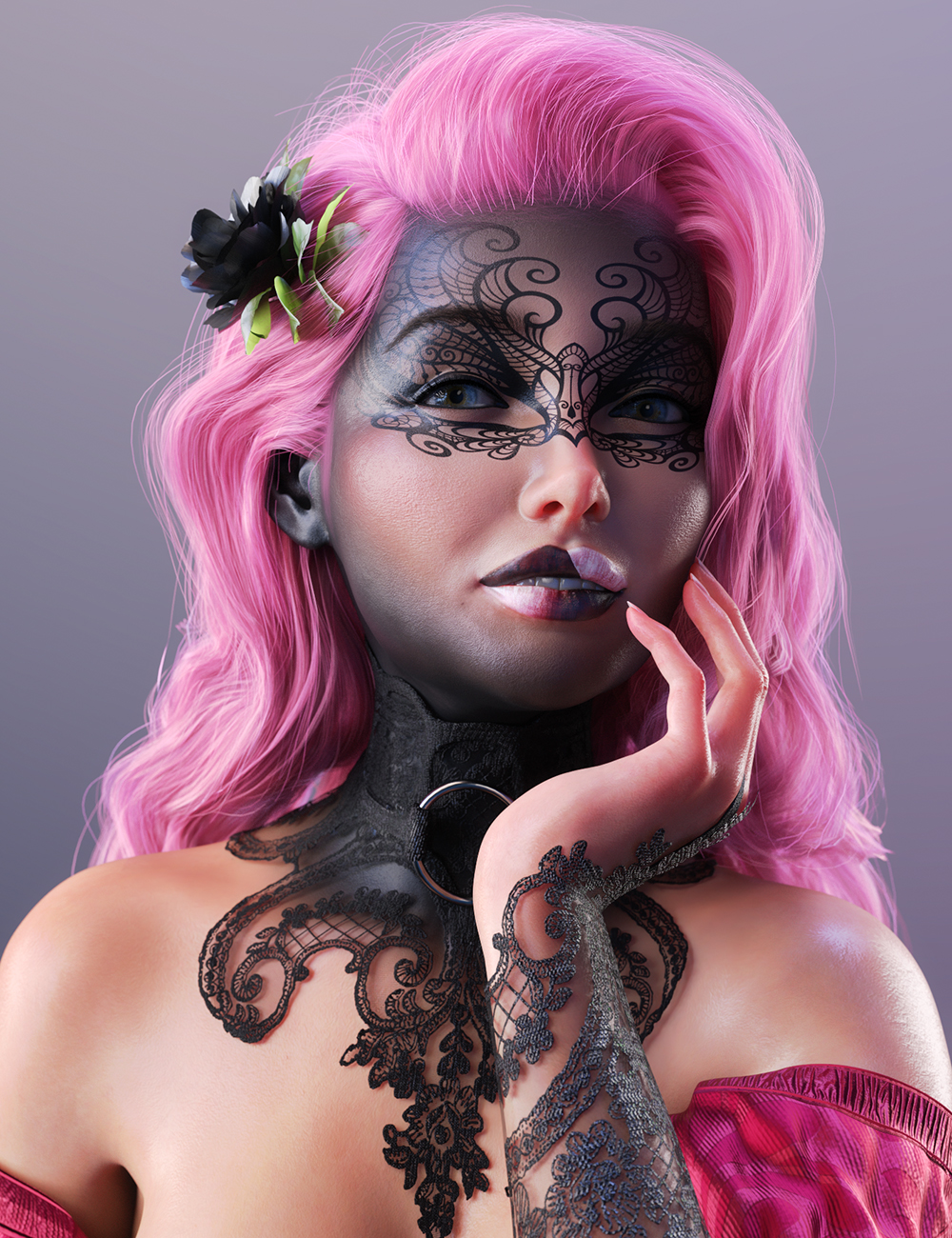 Mardi Gras Makeup LIE For Genesis 9 2024 - Free Daz 3D Models