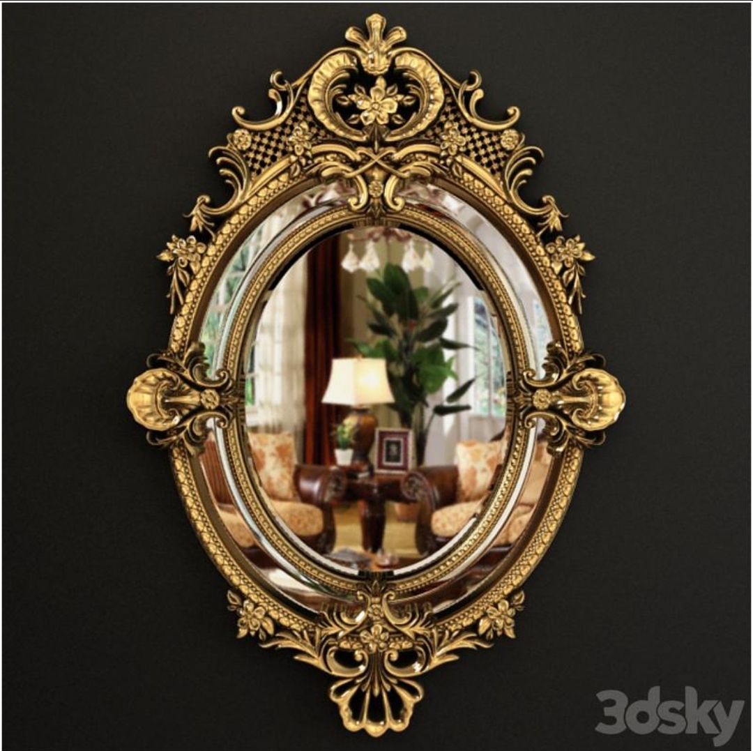 19th Century French Louis XV Fine Gilt Carved Oval Mirror