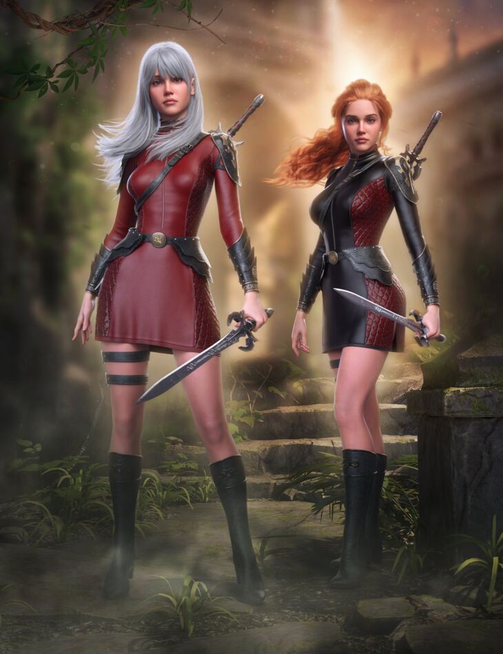 dForce Demon Huntress Outfit for Genesis 9, 8.1 and 8 Female