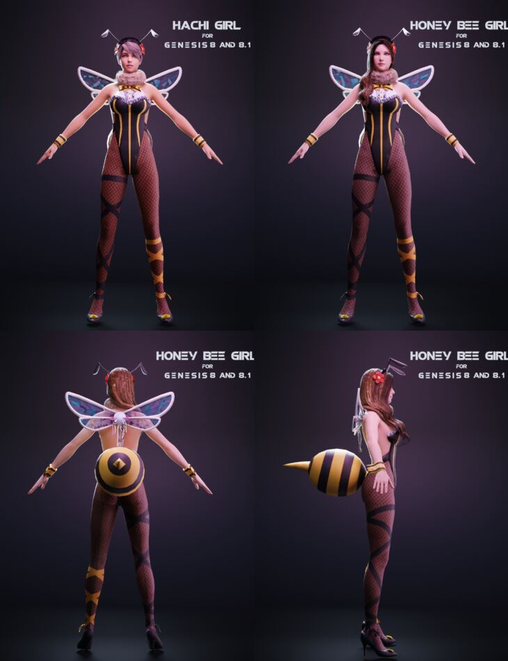 Honey Bee Girl Hachi Girl For Genesis 8 And 8 1 Female 1714465731