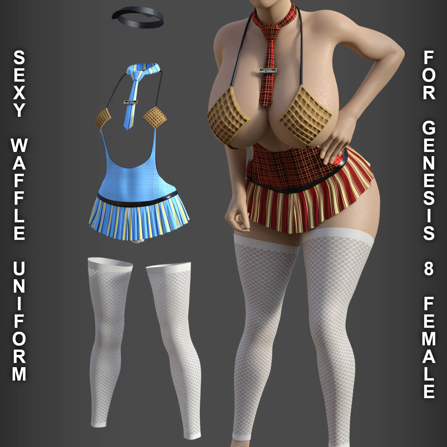 sexy waffle uniform for genesis 8 females 01 1721057289