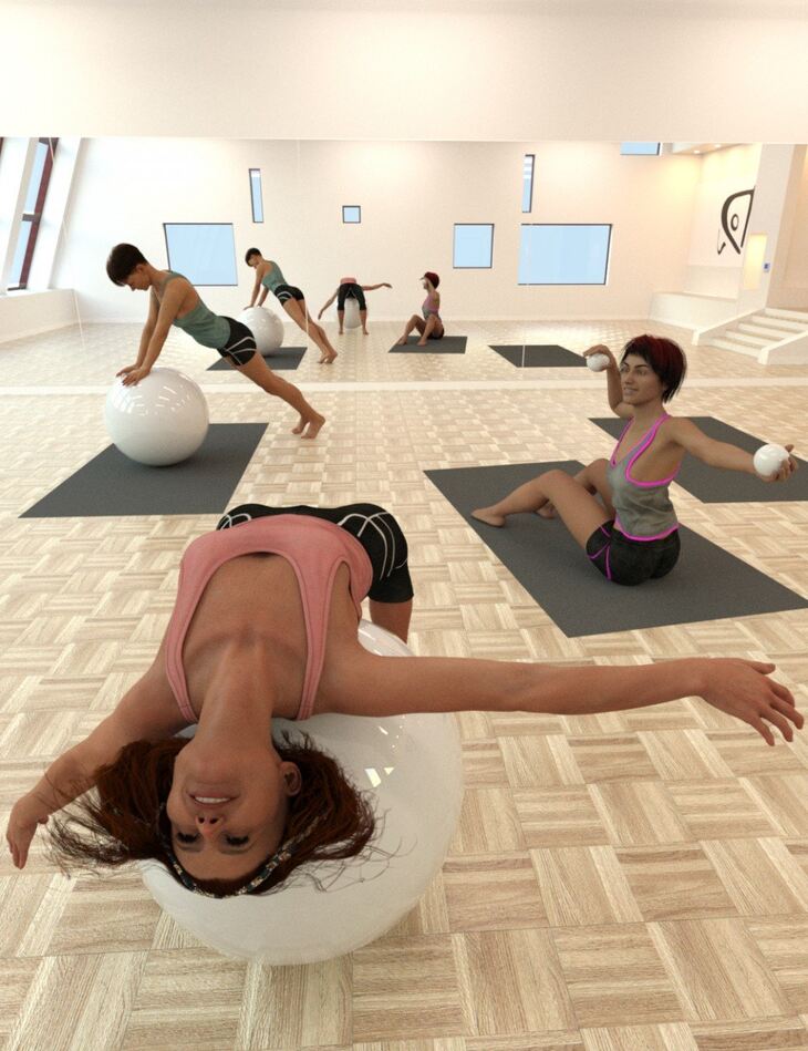 Pilates Poses with Ball for Genesis 8 Females 1726915655