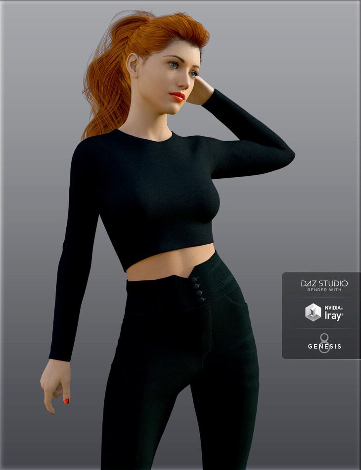 HC High Waist Pants Outfit for Genesis 8 Females 1728930134