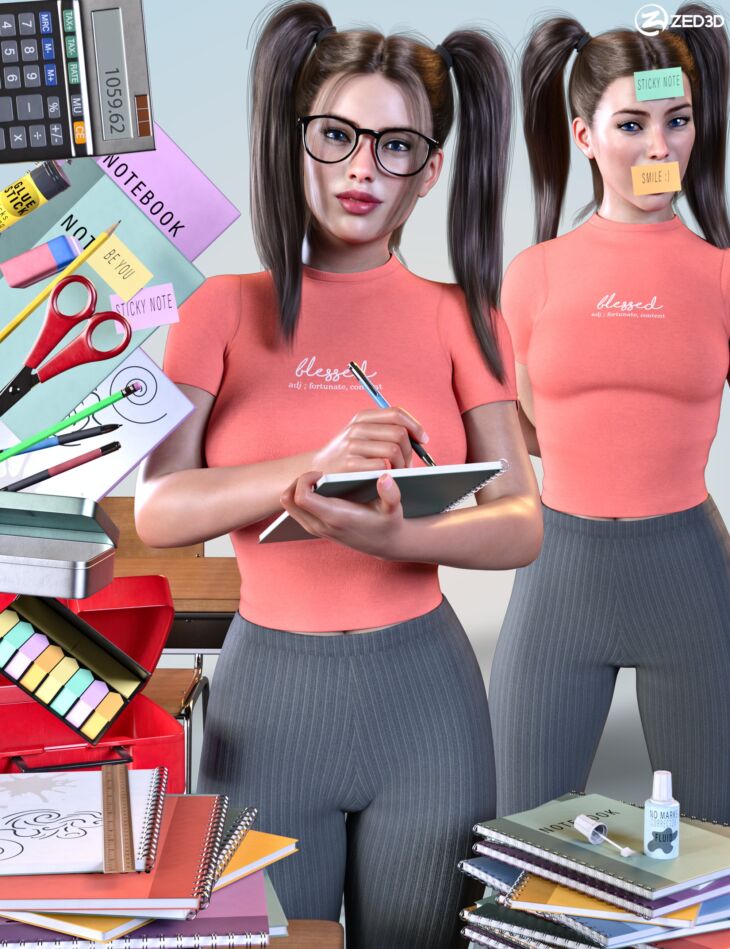 Z Back to School Props and Poses for Genesis 8 and 8 1 1729269805