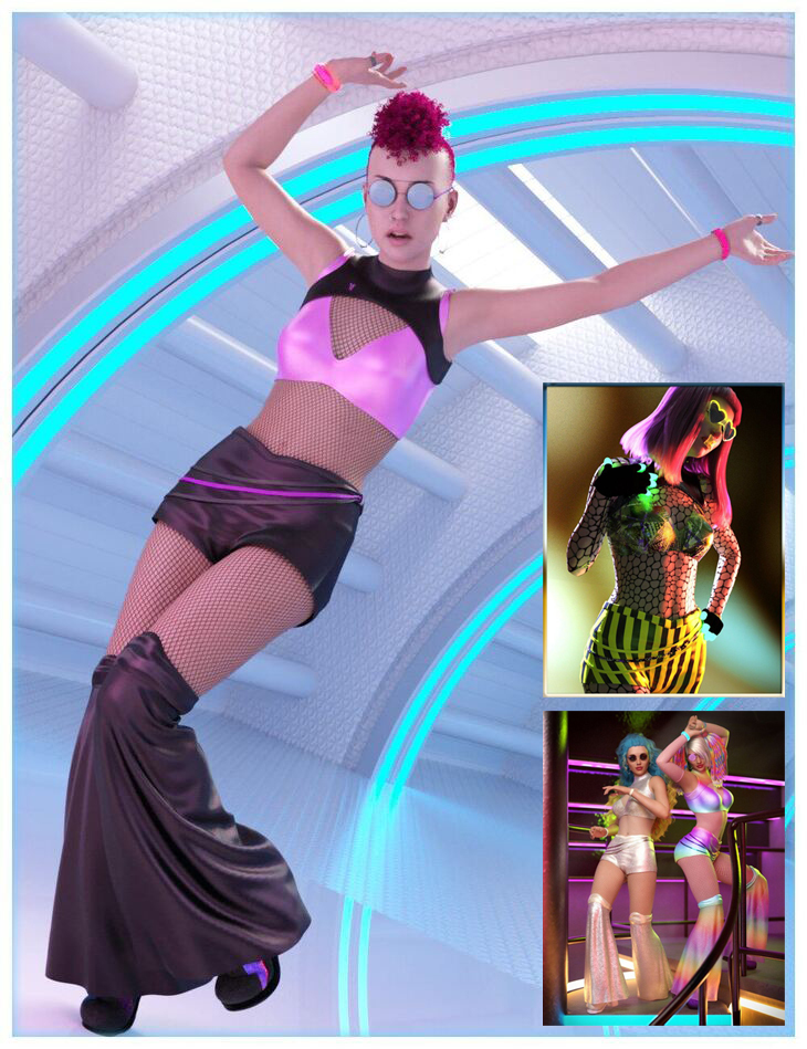 dForce Rave Party Outfit for Genesis 8 Female s All Addon Texture Packs 1729293132