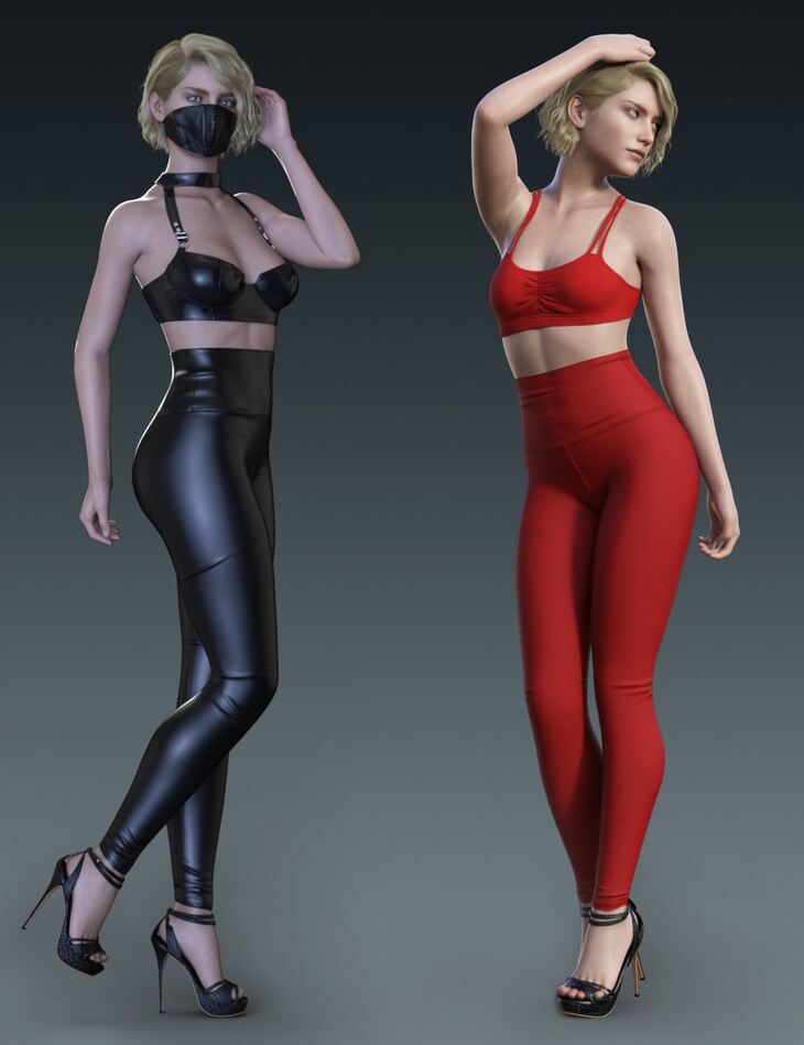 High Waisted Leggings Outfit for Genesis 8 and 8 1 Females 1729607592