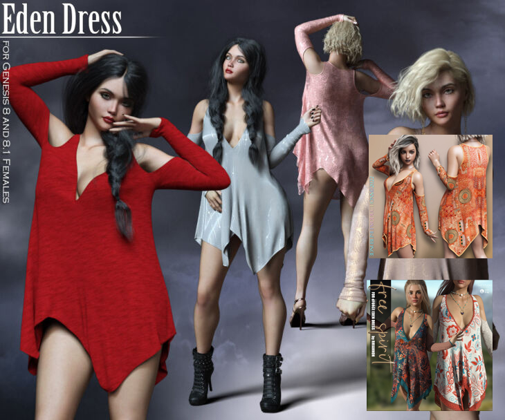 Eden Dress for Genesis 8 0 and Genesis 8 1 Females All Texture Addons 1730159064