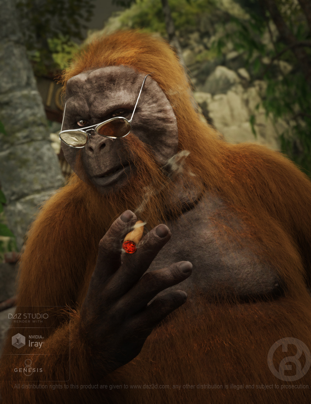 ape world orangutan with dforce hair for genesis 8 male 00 main daz3d 1730531797