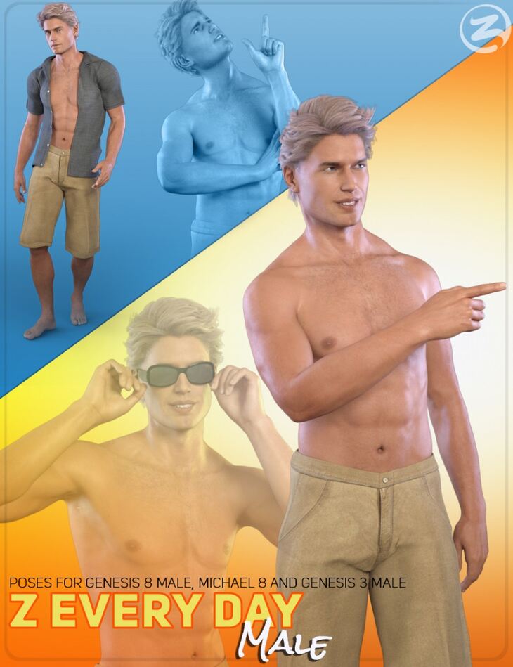 Z Everyday Male Poses for Genesis 3 Male Genesis 8 Male and Michael 8 1731001021