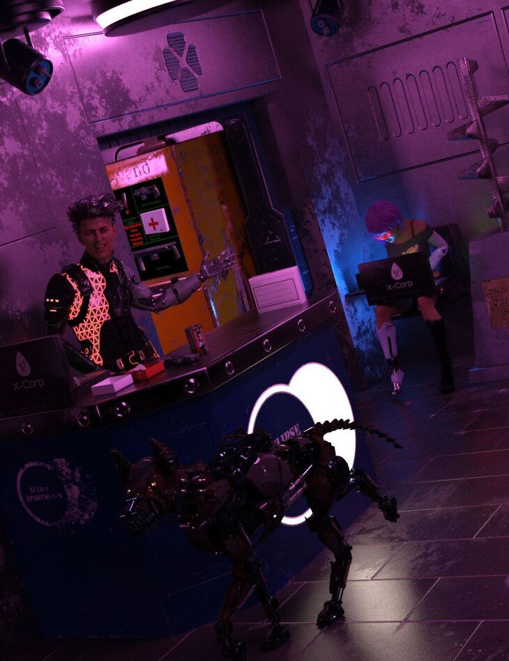 Compact Cyberpunk Apartment Lobby 1731250030