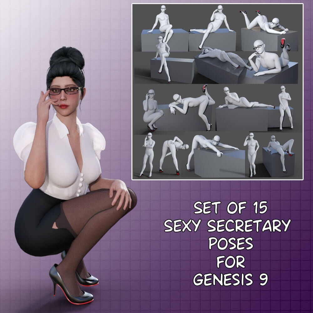 set of 15 sexy secretary poses for genesis 9 01 1731258510