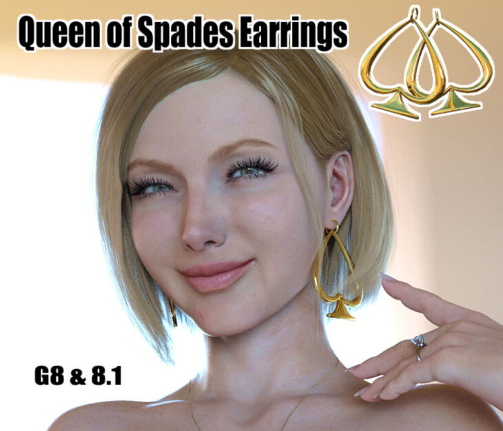 Queen of Spades Earrings for Genesis 8 Female 1733530926