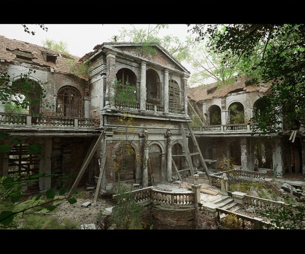 SCANS Abandoned Manor Ruins in a Dark Wood 1734041641