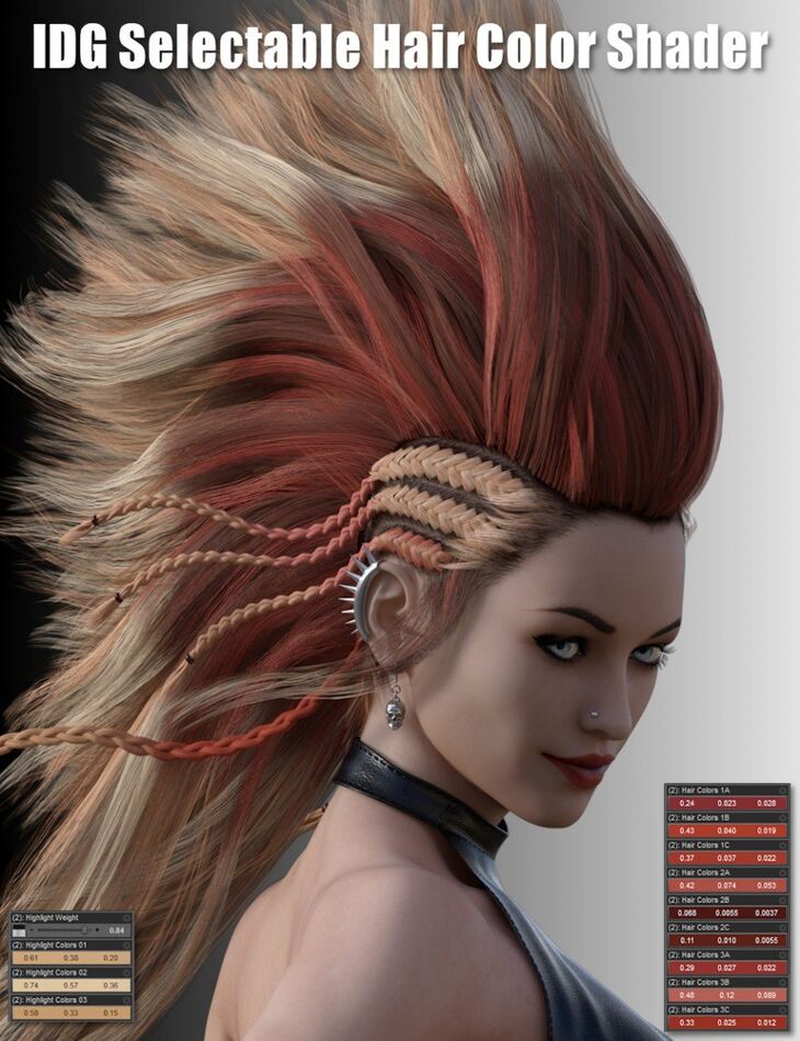 IDG Iray Selectable Hair Color Shader 1734302831