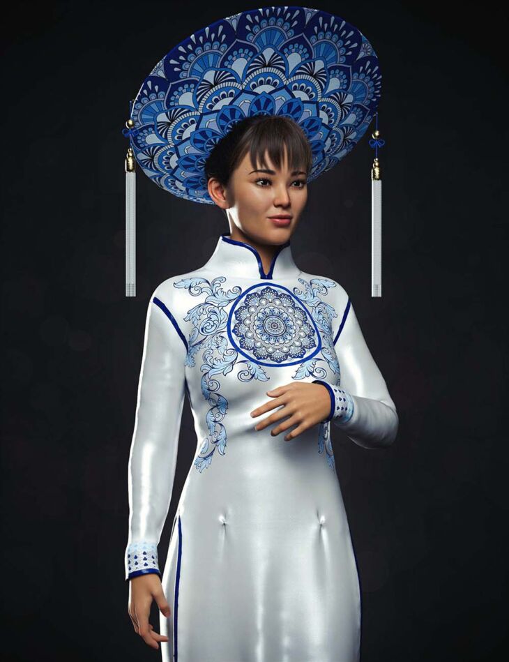 dForce Vietnamese Princess Outfit For Genesis 8 and Genesis 8 1 Females 1735058772