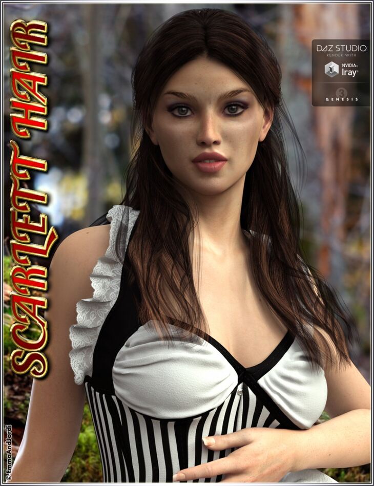 Scarlett Hair for Genesis 3 Females 1735573392