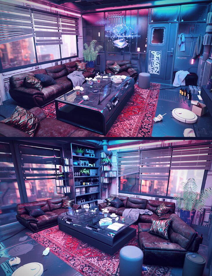 Cyberpunk Condo Living Room 1736729327