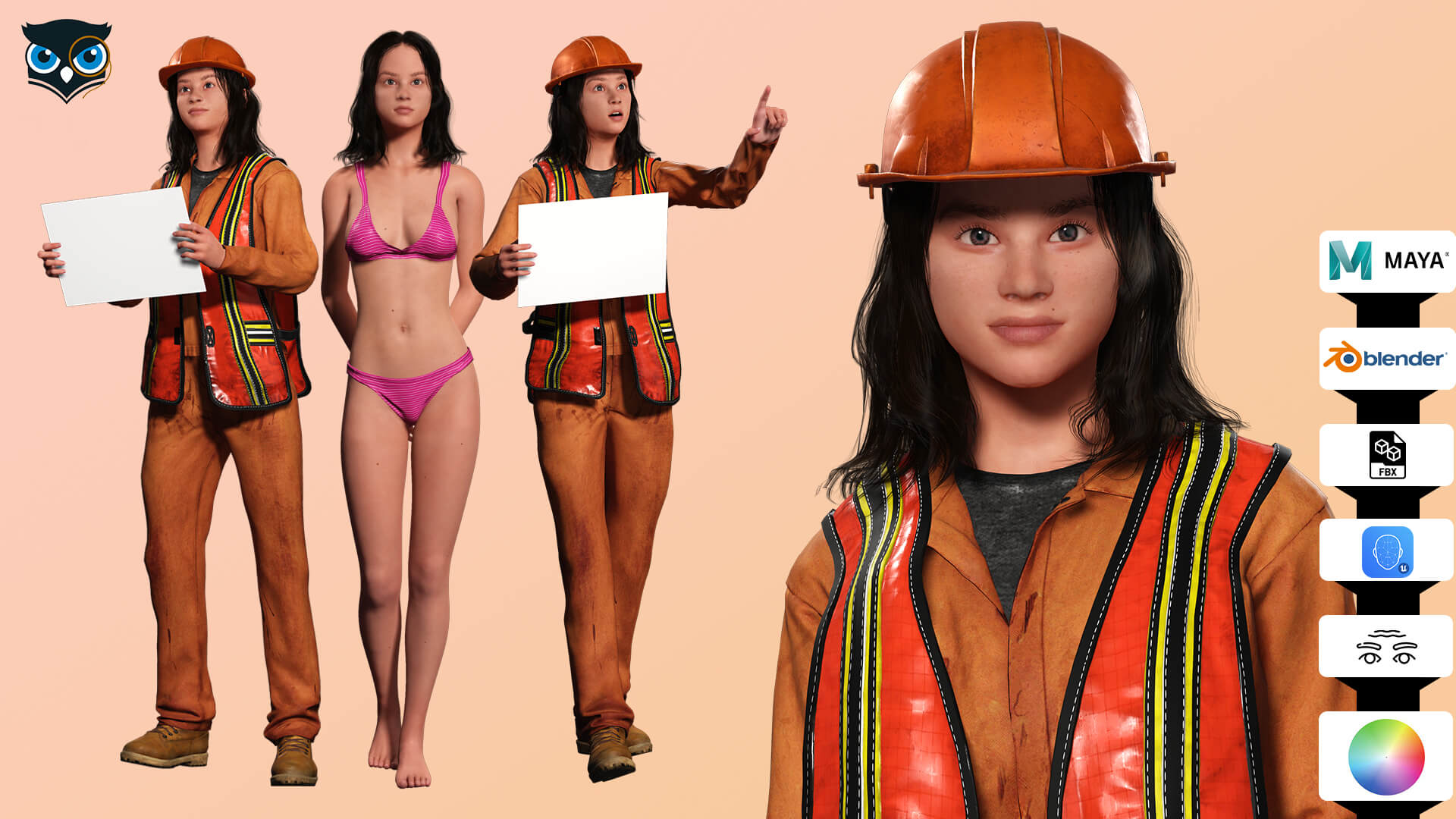 realistic female laborer 3d model for construction projects 01 1 1736947369