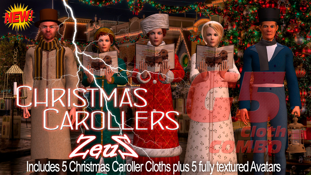 iClone Character Pack G5 Cloth Marvelous Christmas Carollers COMBO 1747417976