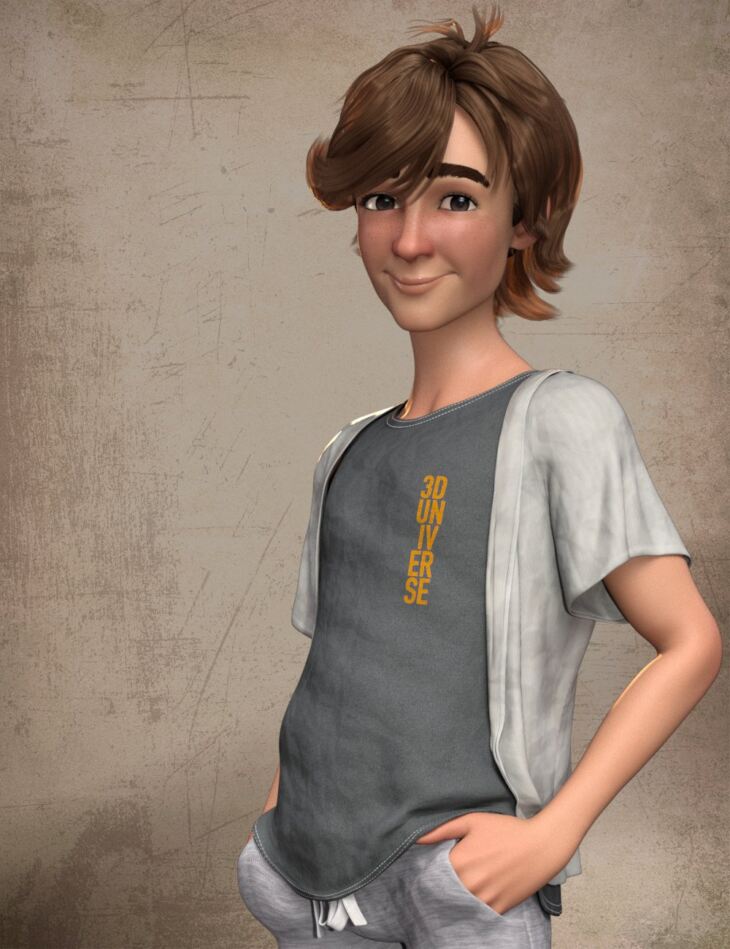 Cartoon Adult Male Character Hair and Outfit for Genesis 9 1751473206