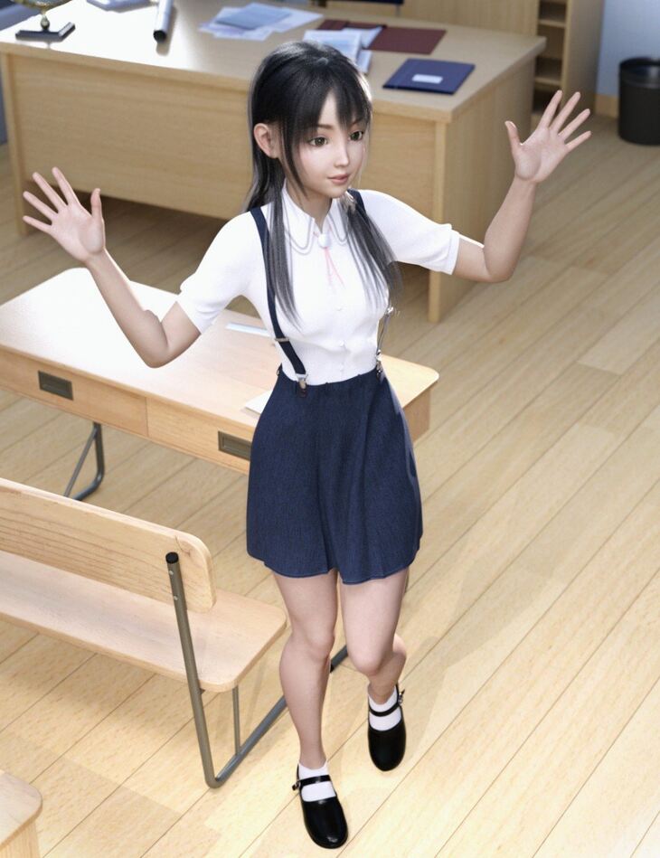 dForce Suspender School Uniform for Genesis 8 Females 1751873365