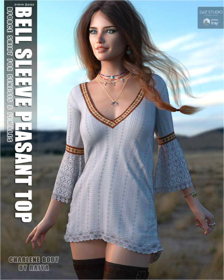 dForce Bell Sleeve Peasant Top G8F 1753101735