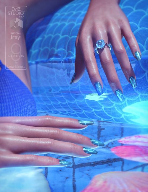 shimmering pool nails for genesis 9 1753863787