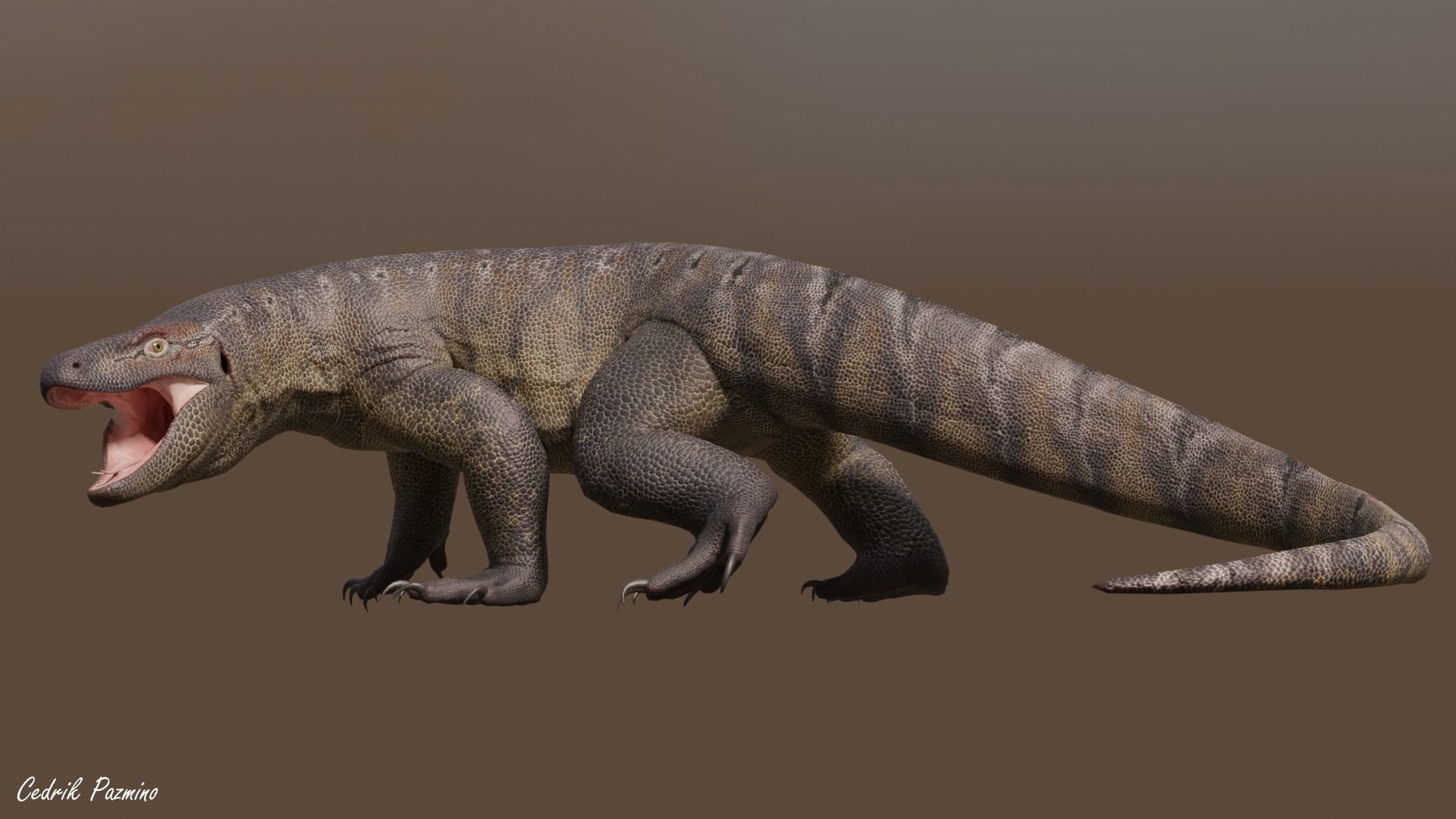 megalania 3d model low poly rigged obj fbx blend 1754339904