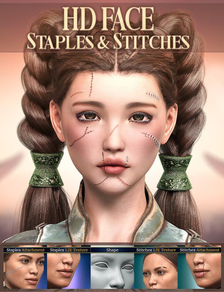 HD Face Staples and Stitches for Genesis 8 Females 1754551058