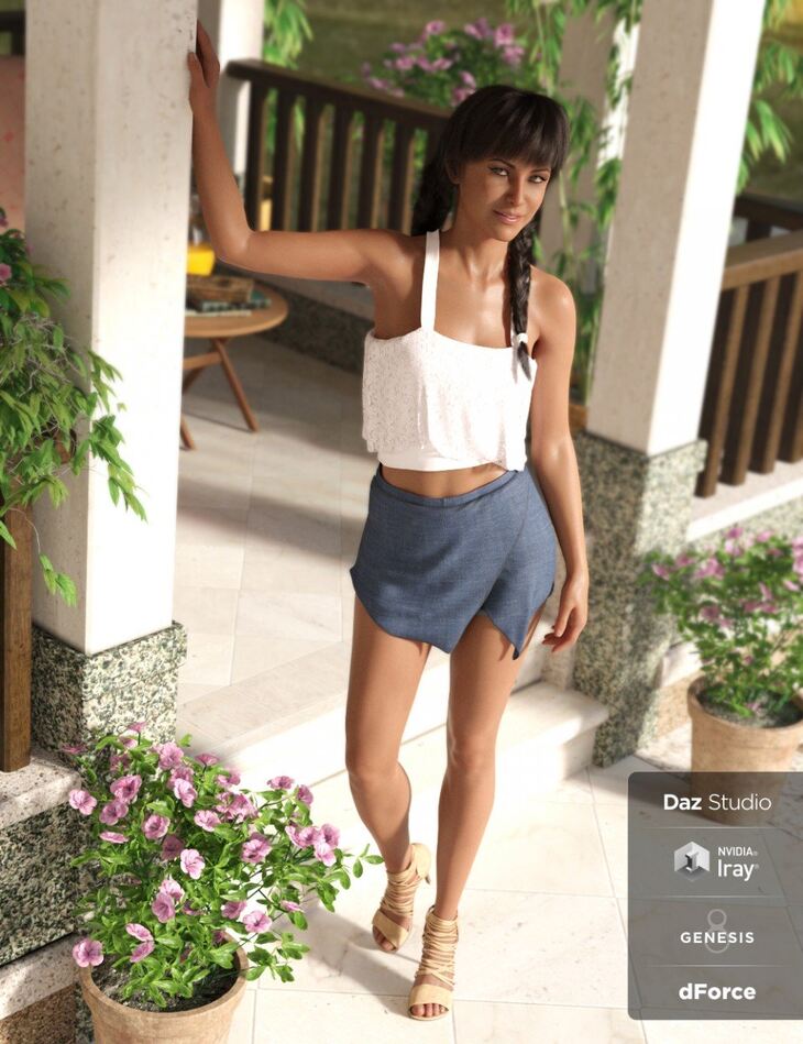 dForce Skort and Top Outfit for Genesis 8 Females 1754549338