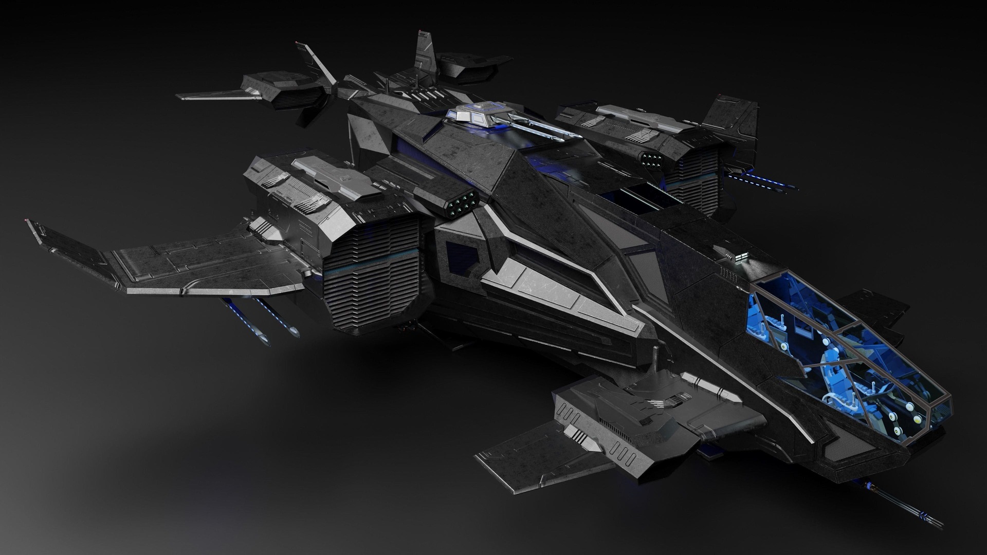 dropship 3d model animated rigged max obj fbx blend dae usdz 1 1 1756650944