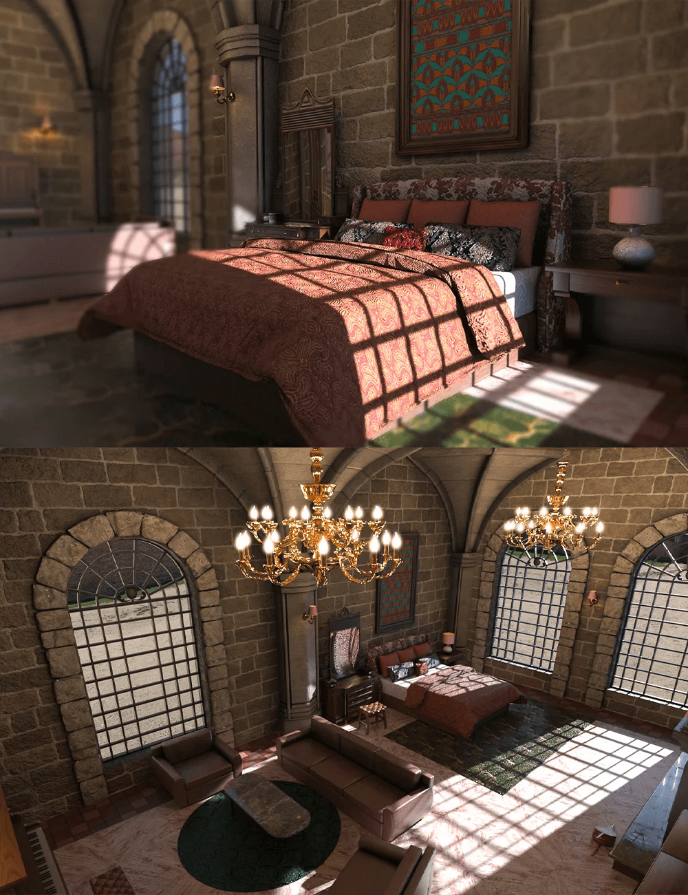 Bedroom In A Medieval Castle
