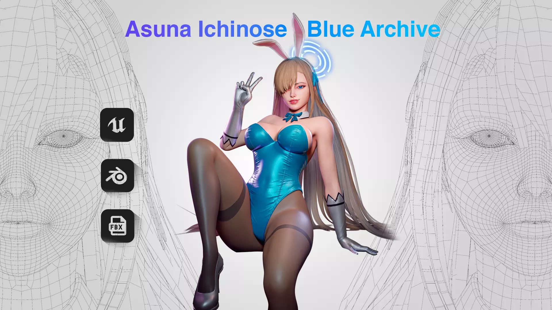 [R2 Studio] Asuna Ichinose- Game Ready 3D model - UE4 Low-poly 3D model