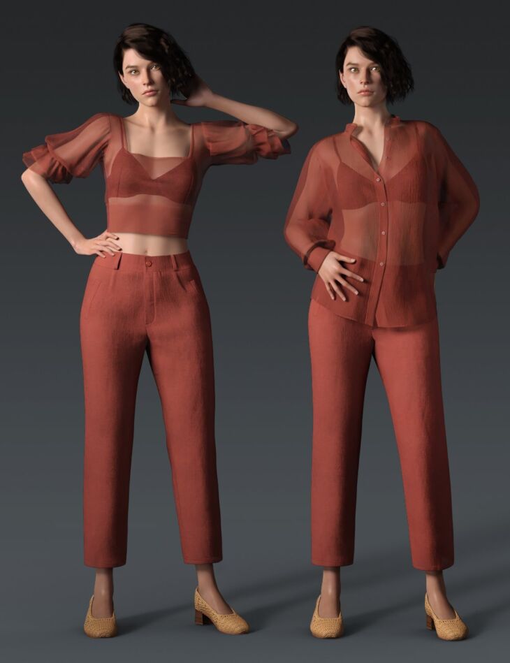 dForce Crisp Linen Outfit for Genesis 8 and 8 1 Females 1761796414