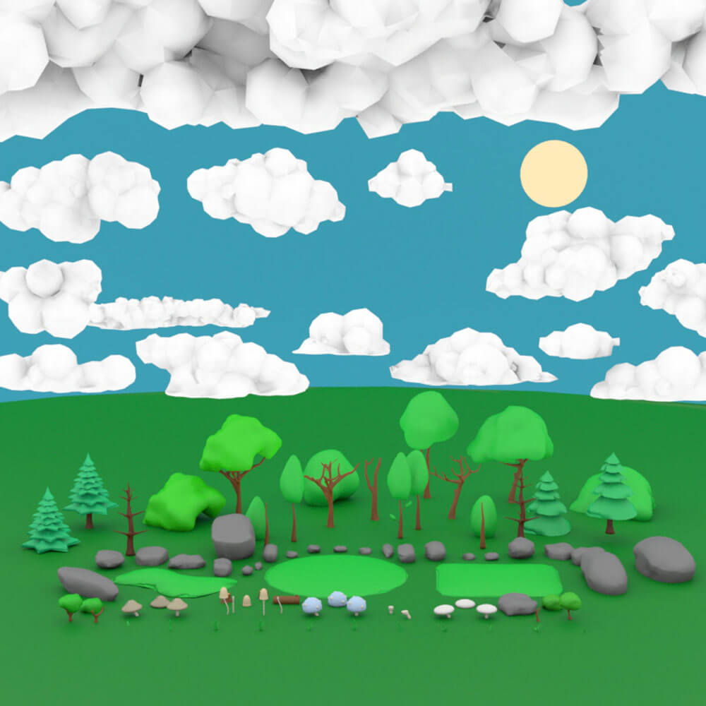 low poly trees grass and rocks for poser daz3d and ar vr 03 1763115188