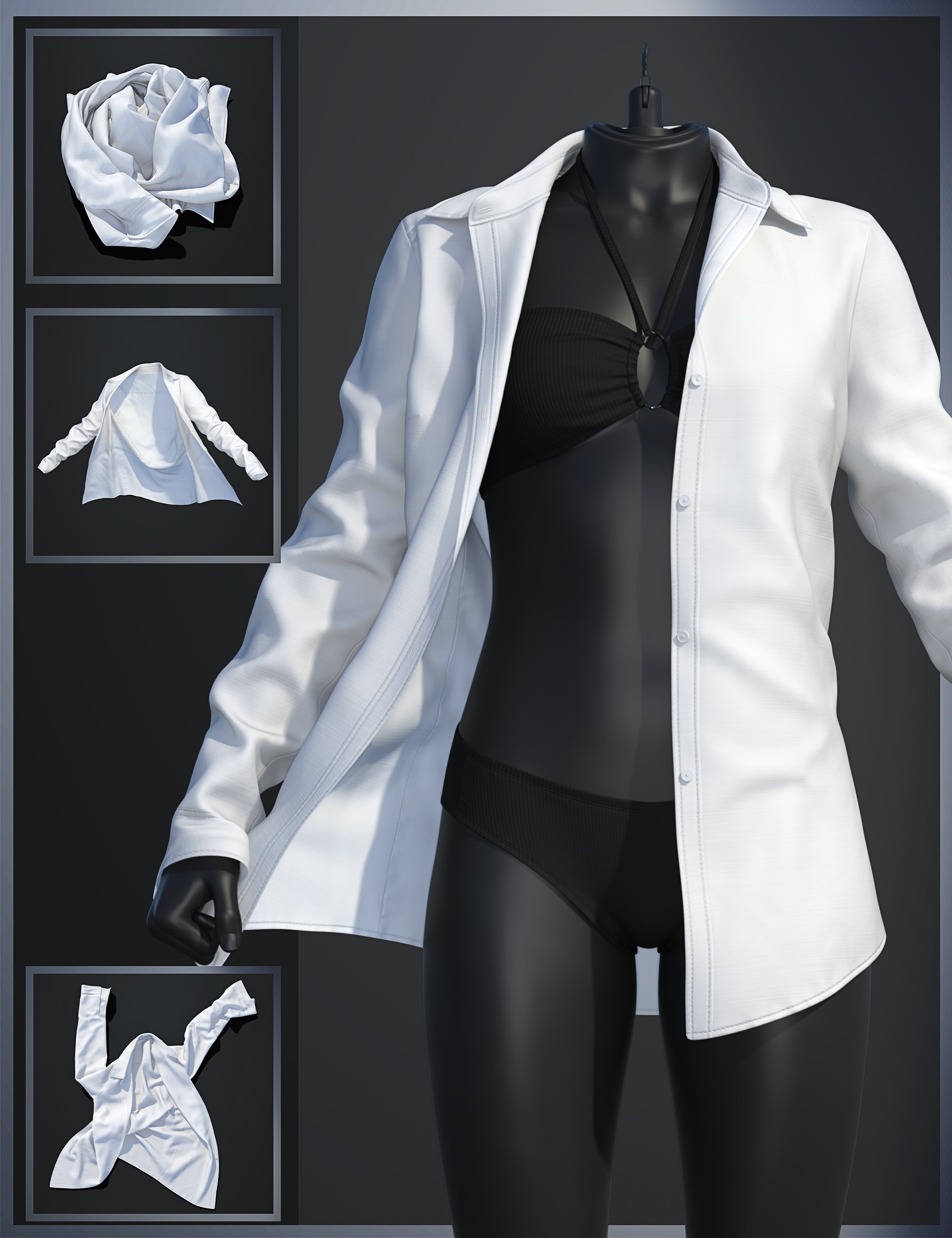 DForce SU Long Sleeve Shirt For Genesis 9 2026 - Free Daz 3D Models