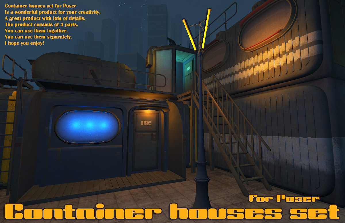 Container Houses Set for Poser 1765215050