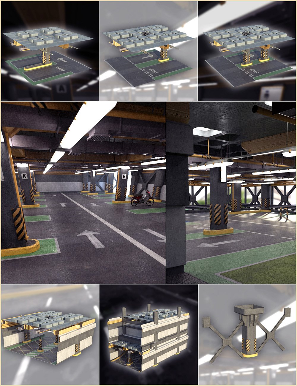 multi story car park construction kit bundle daz3d 1765255204