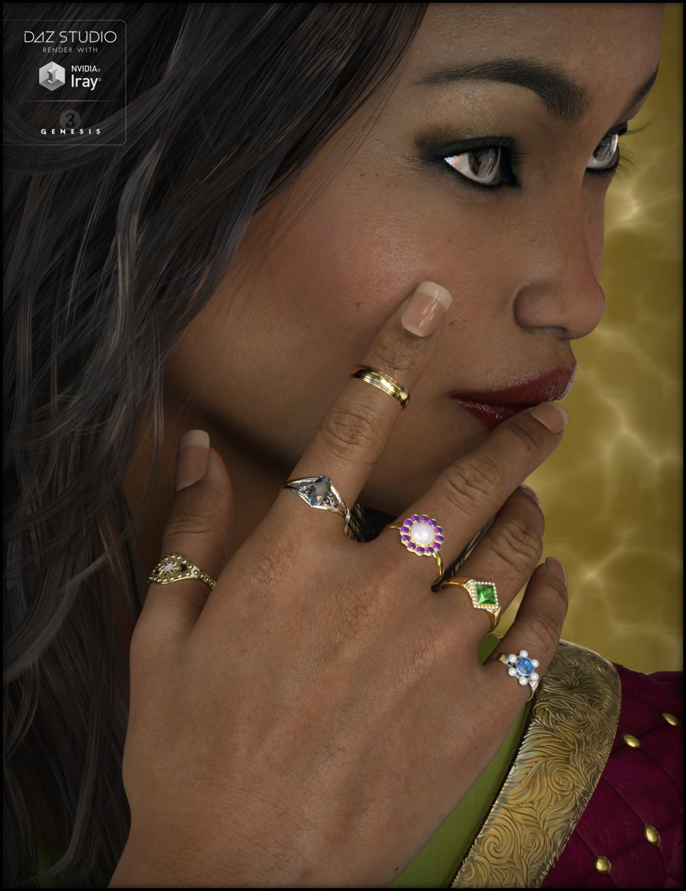 Ring Collection for Genesis 3 Female(s) 1 https://new.imagehostx.com/upload/2025/12/17/ring-collection-g3f-daz3d-main_1765992379.jpg