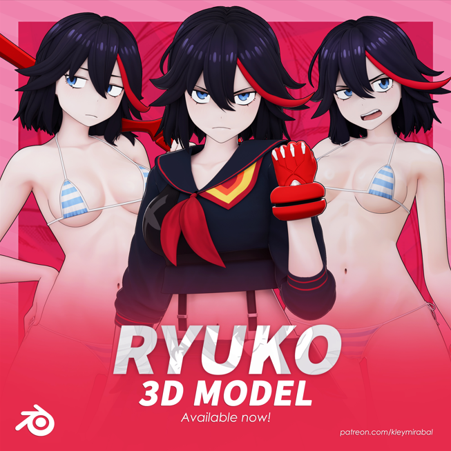 Ryuko Model (T Pose + Outfit Variations) 1 Ryuko Model (T Pose + Outfit Variations)