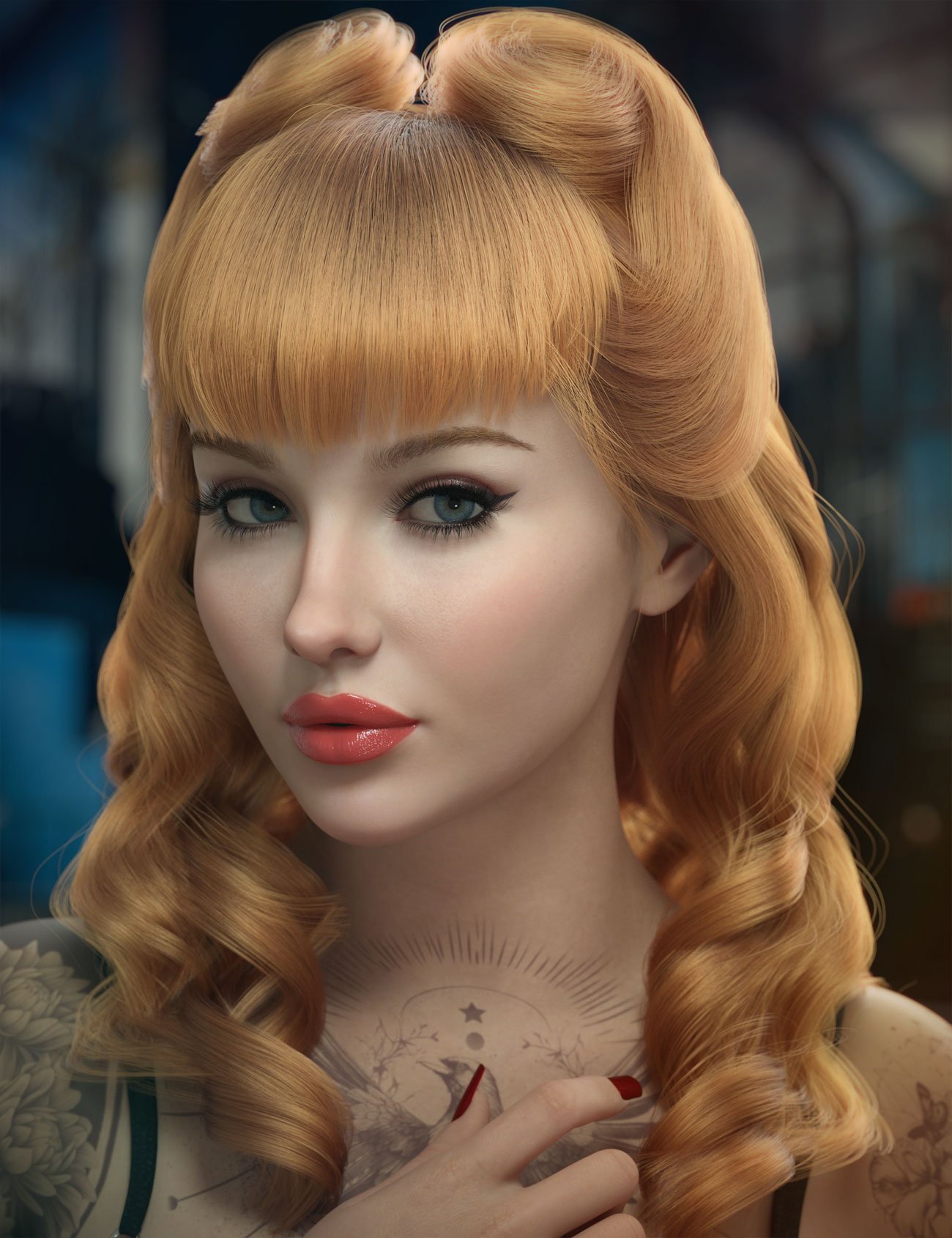 dForce Nicolette Hair for Genesis 9 1766949468