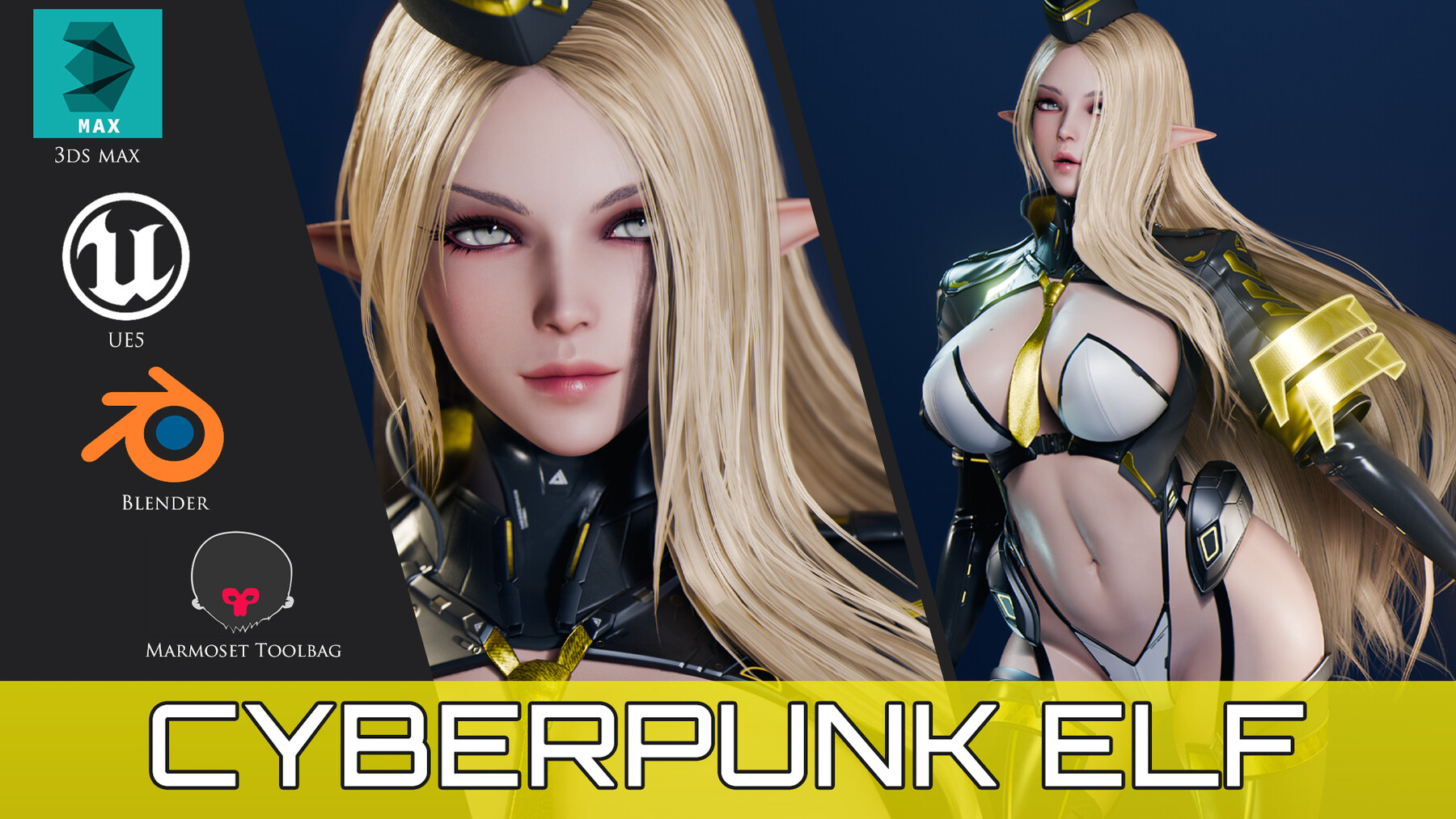 Cyberpunk Elf - Game Ready 1 Cyberpunk Elf - Game Ready