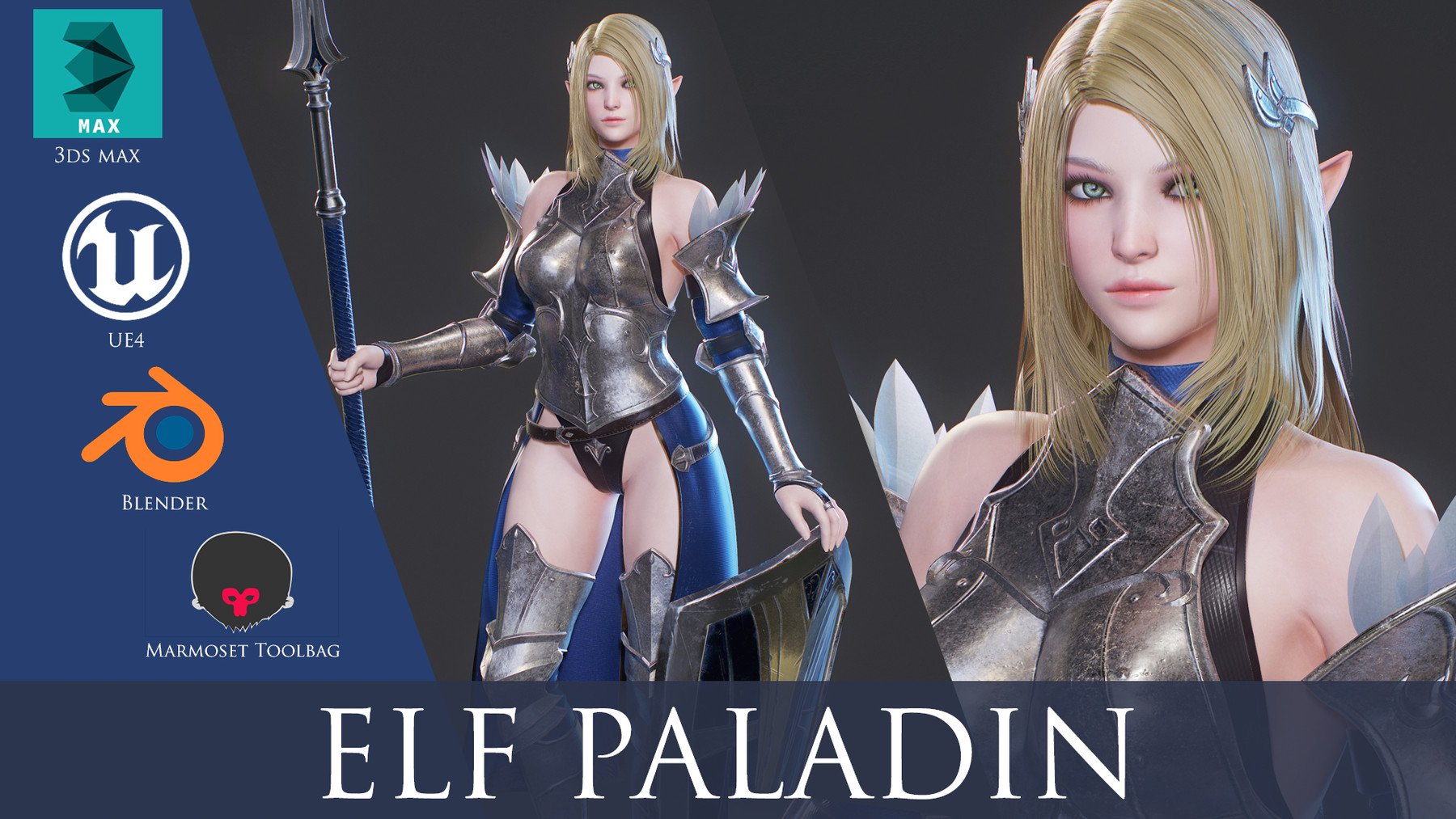 Elf Paladin - Game Ready 1 Elf Paladin - Game Ready