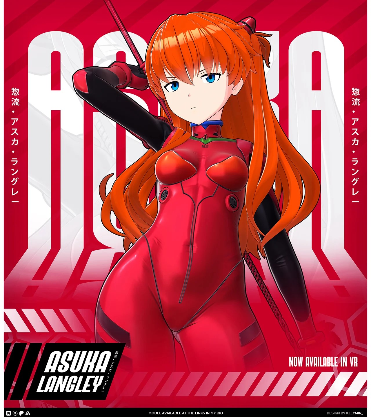 Asuka Langley Model (T Pose + Outfit Variations + VRM Files) 1 Asuka Langley Model (T Pose + Outfit Variations + VRM Files)