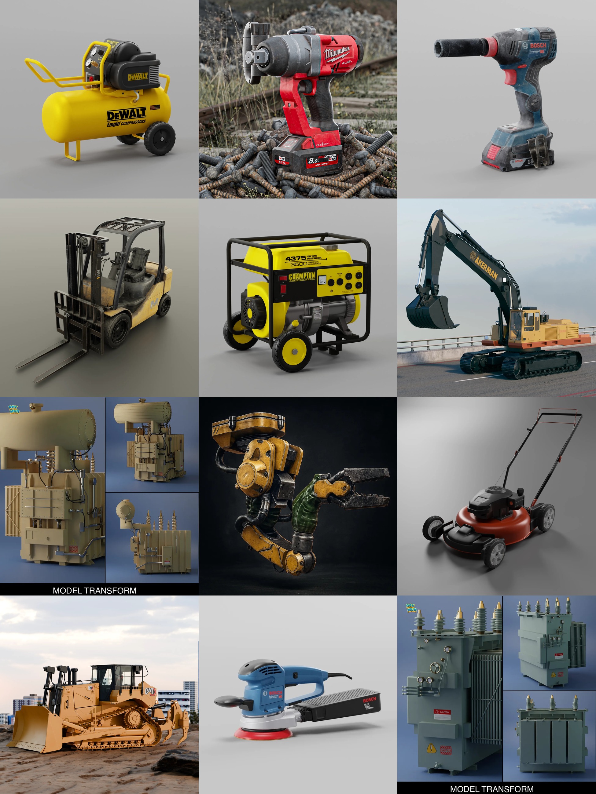 [Blender] BlenderKit Industrial pack
