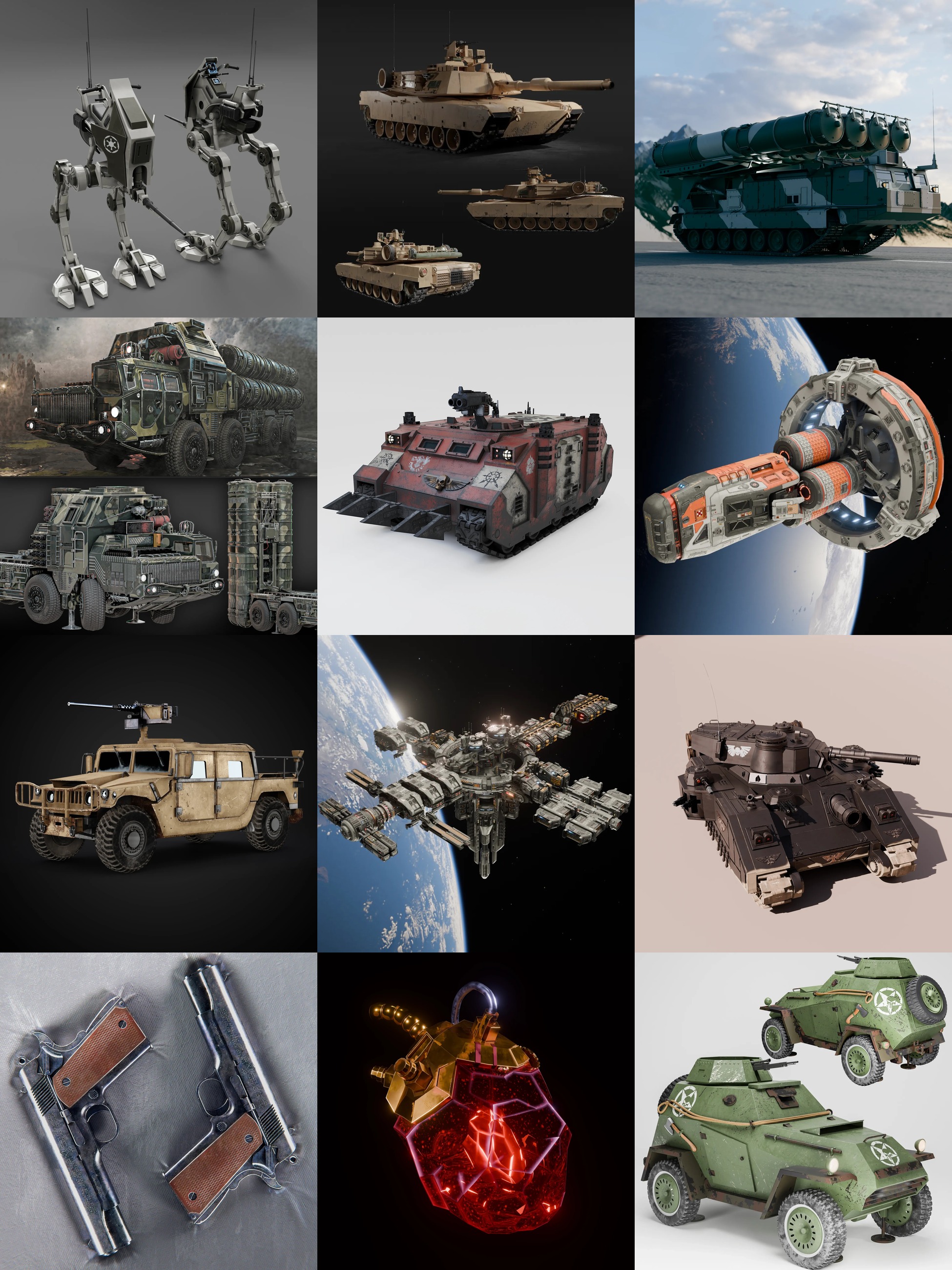 [Blender] BlenderKit Military Pack 1