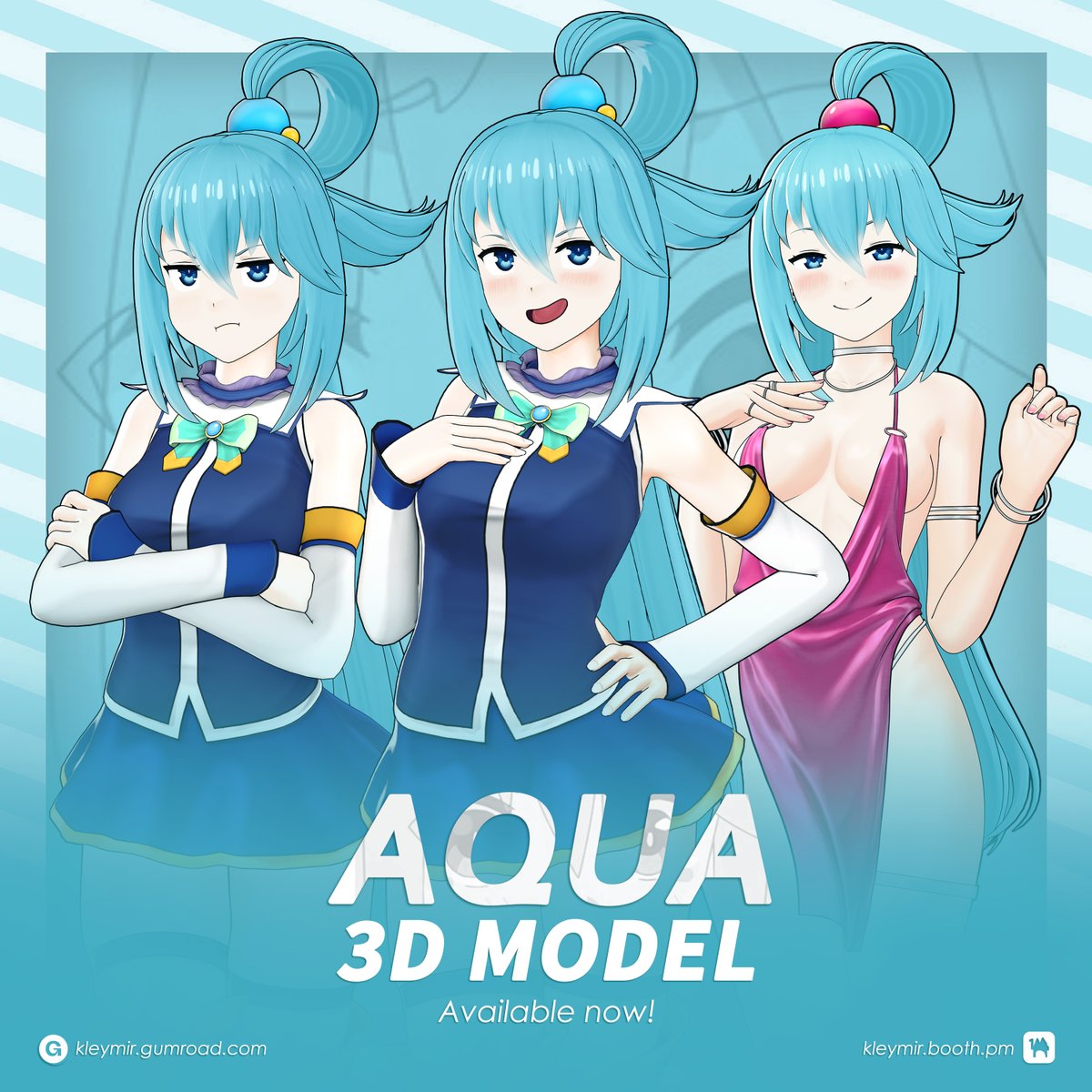 Aqua Model T Pose Outfit Variations VRM Files 1770040954